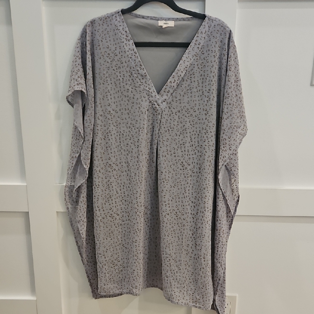 Gray Blue Leopard Print Dress